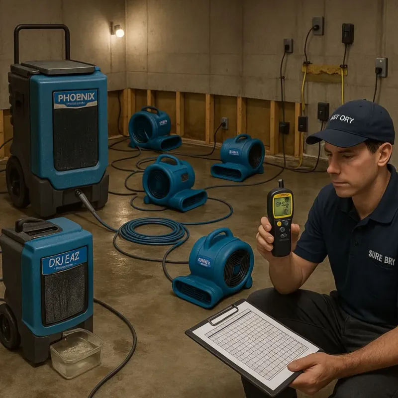 Structural Drying and Dehumidification process in Guttenberg, NJ
